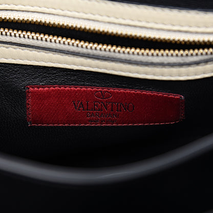 Valentino Garavani Nappa Striped B-Rockstud Flap Black Light Ivory 6 of 21