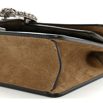Gucci GG Supreme Monogram Suede Crystal Small Dionysus Shoulder Bag Beige Ebony Taupe 10 of 12