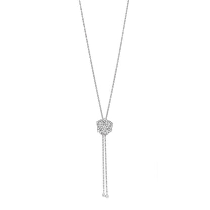 Piaget 18K White Gold Diamond Rose Lariat Pendant Necklace 1 of 5
