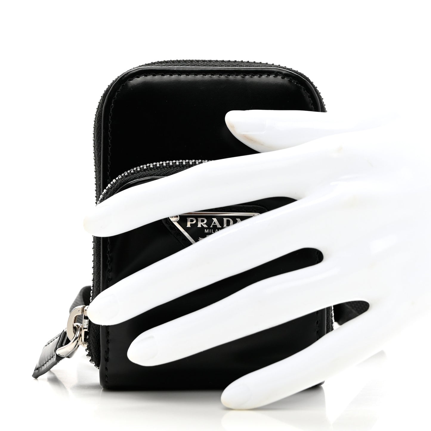 Brushed Calfskin Mini Crossbody Pouch Black