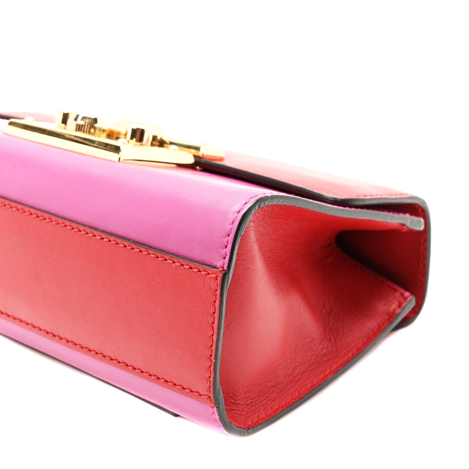 Gucci Calfskin Small Padlock Shoulder Bag New Rosette Hibiscus Red 11 of 11