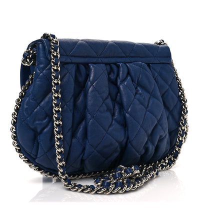 Chanel Washed Lambskin Quilted Medium Chain Around Messenger Blue 3 of 8