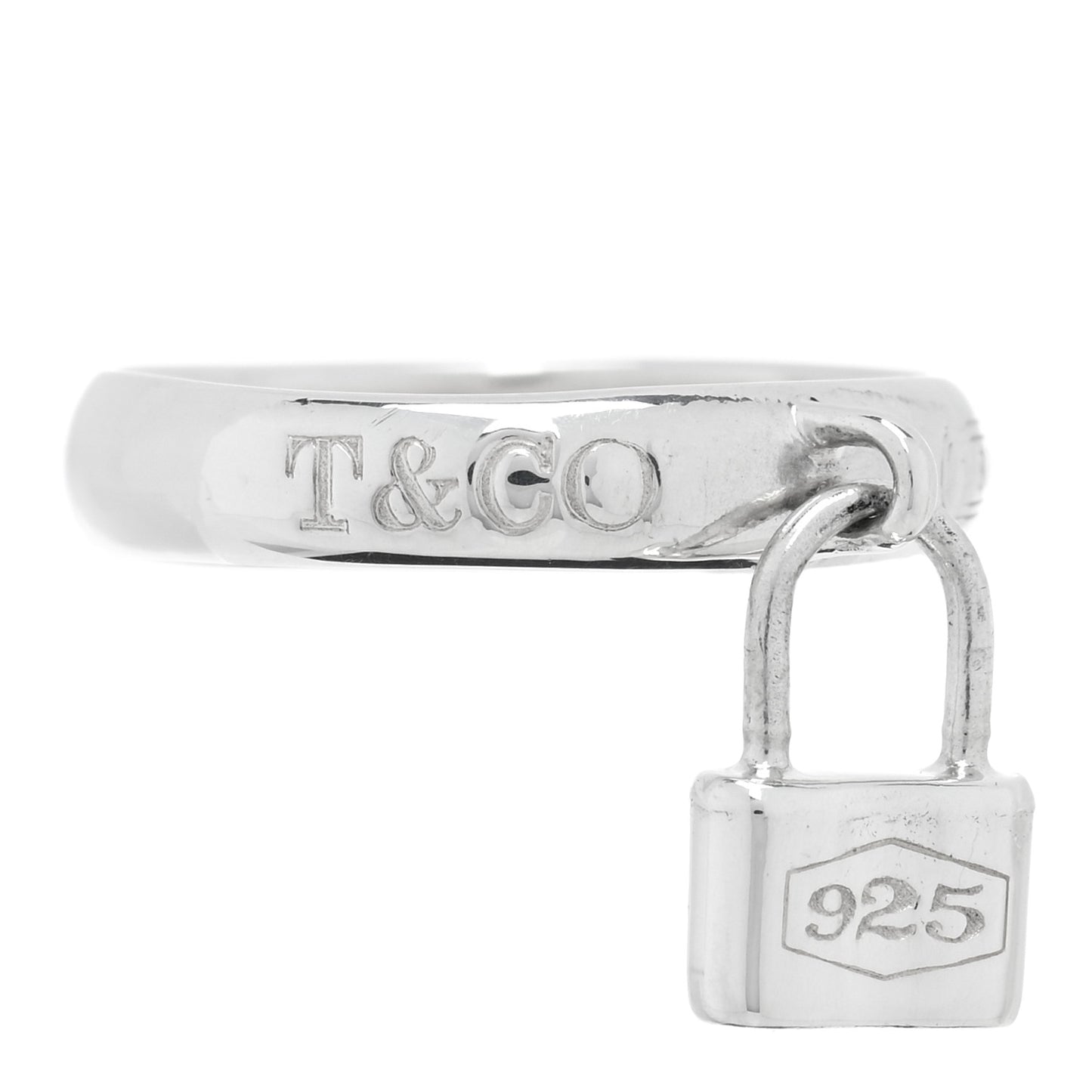 Sterling Silver 1837 Lock Charm Ring 51 5.75