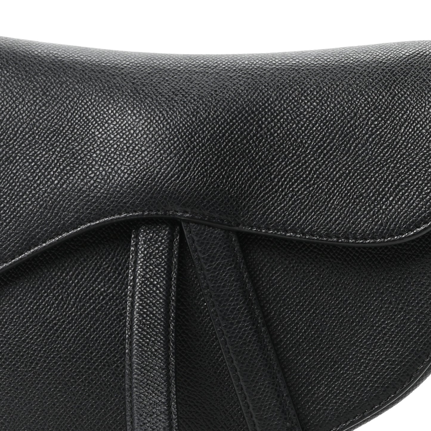 Grained Calfskin Saddle Bag Black