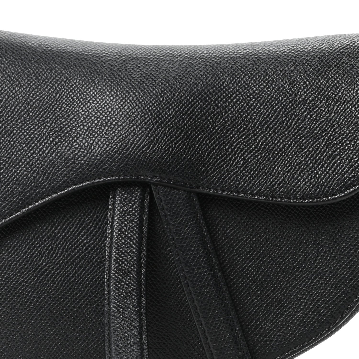 Christian Dior Grained Calfskin Saddle Bag Black 8 of 10