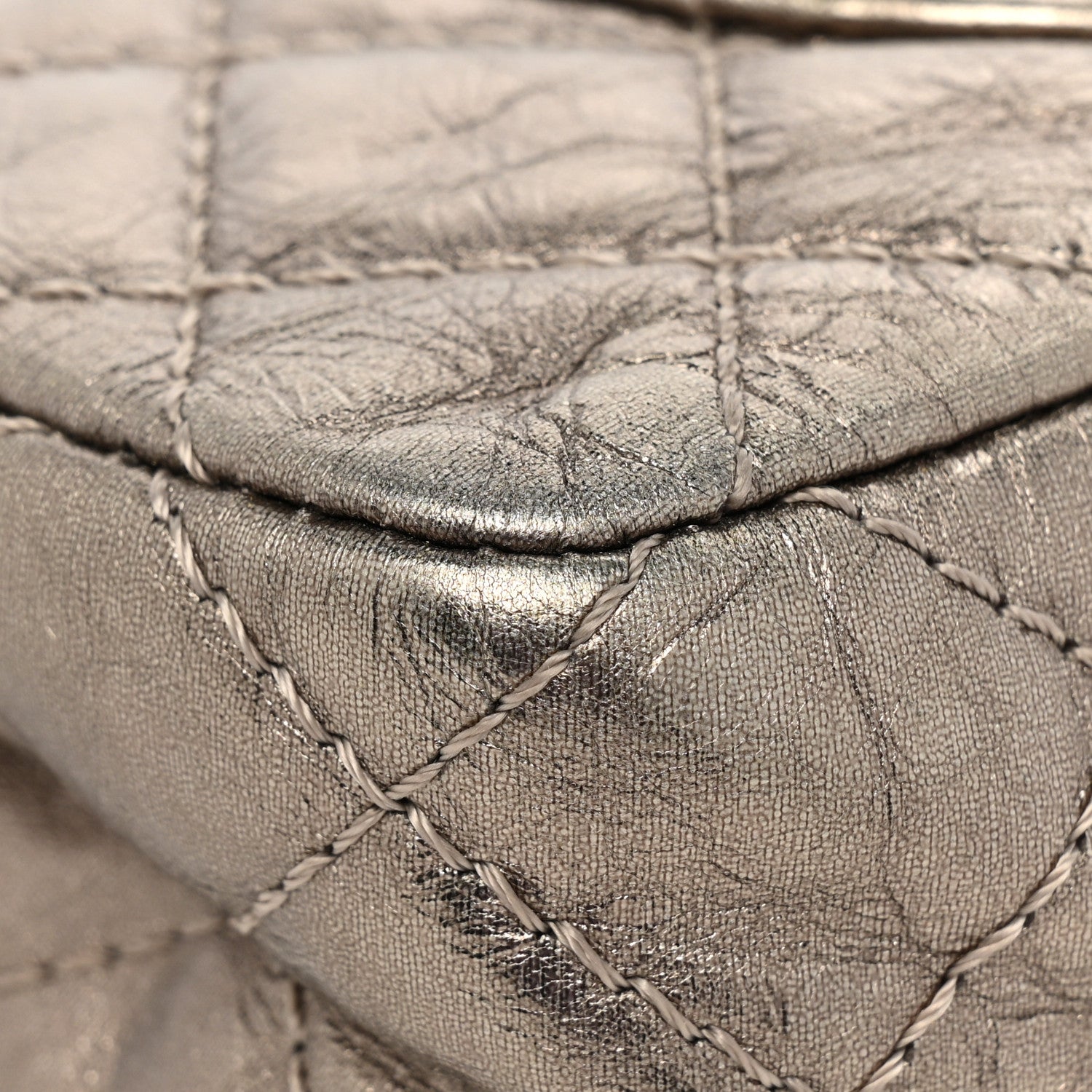 Chanel Metallic Aged Calfskin Quilted 2.55 Reissue 225 Flap Pewter 12 of 13
