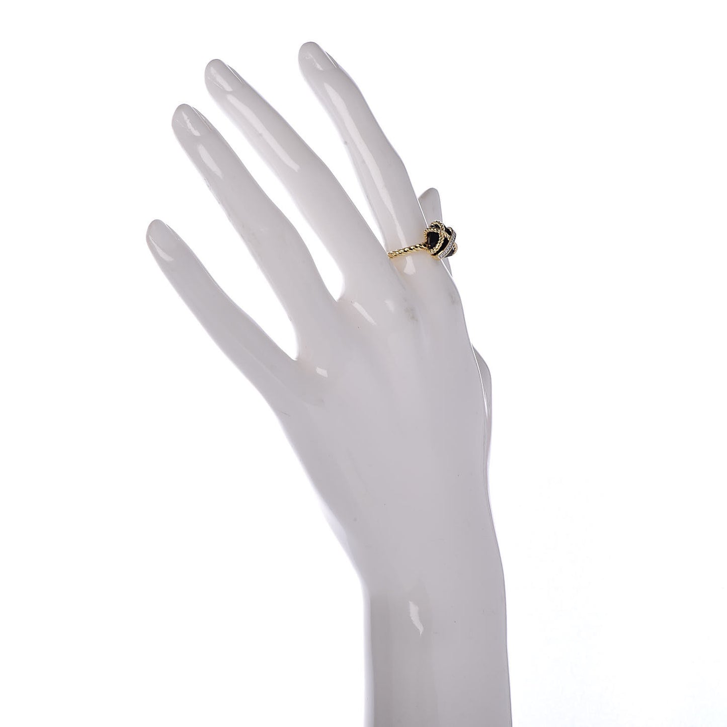 18K Yellow Gold Diamond Black Onyx 10mm Cable Wrap Ring 53 6.25
