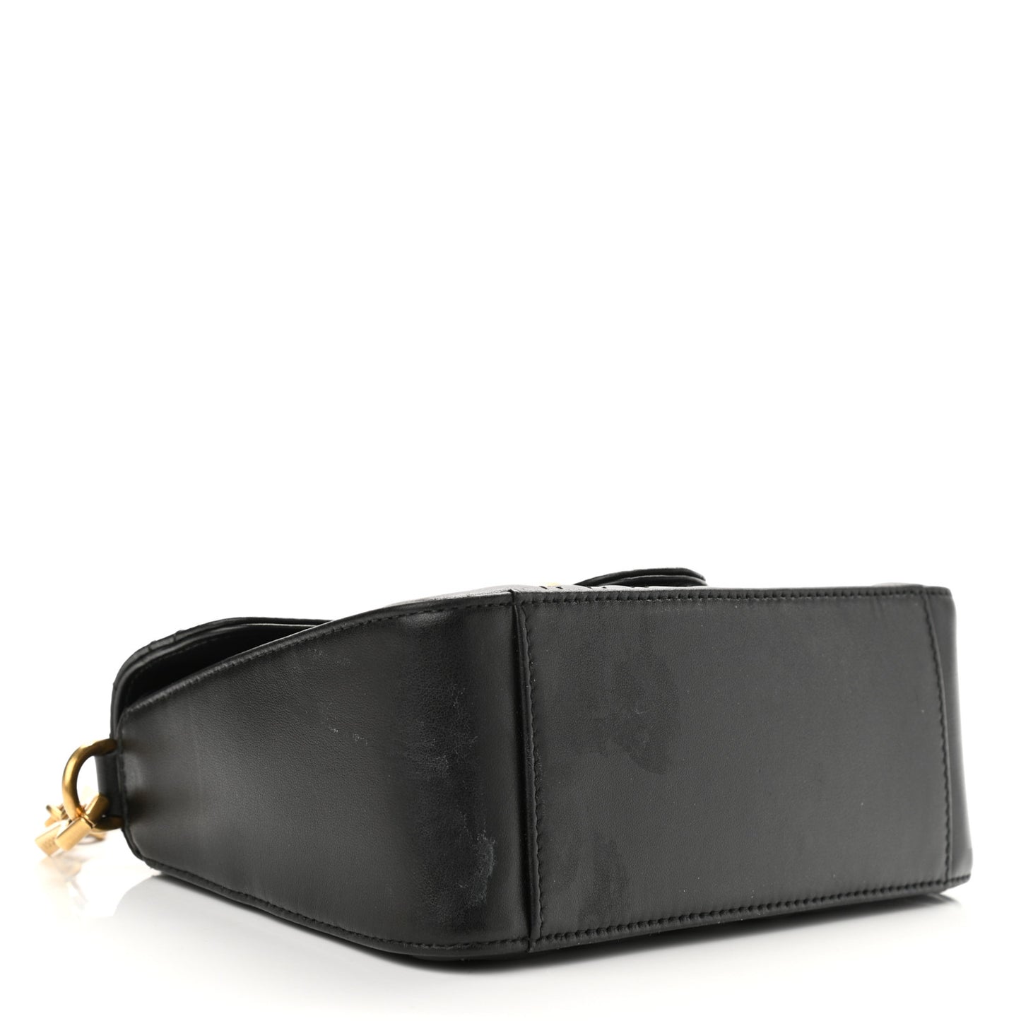 Calfskin Matelasse Mini GG Marmont Top Handle Shoulder Bag Black