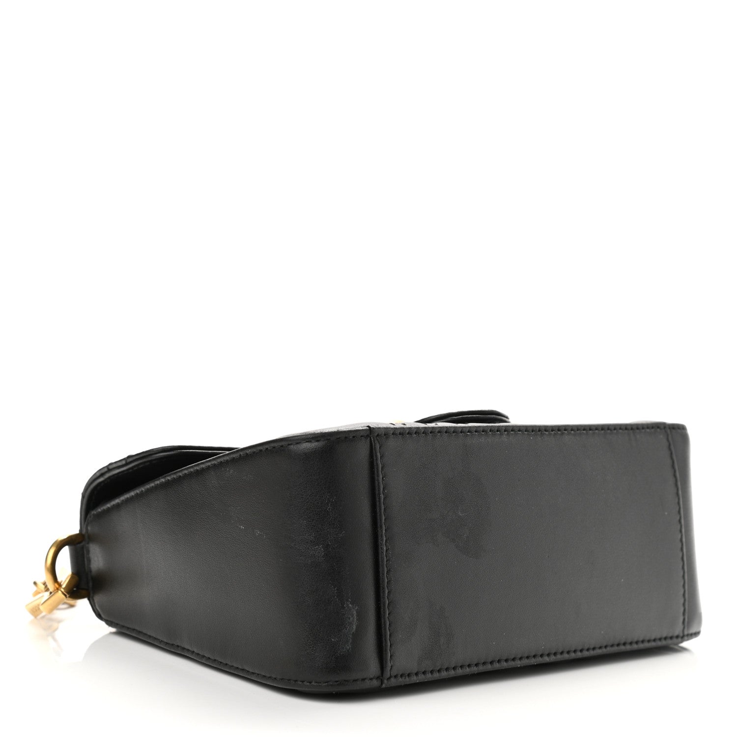 Gucci Calfskin Matelasse Mini GG Marmont Top Handle Shoulder Bag Black 4 of 12