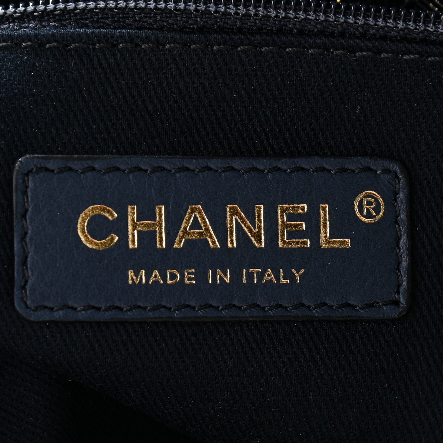 Chanel Lurex Canvas Small Deauville Tote Navy Blue Gold 6 of 10