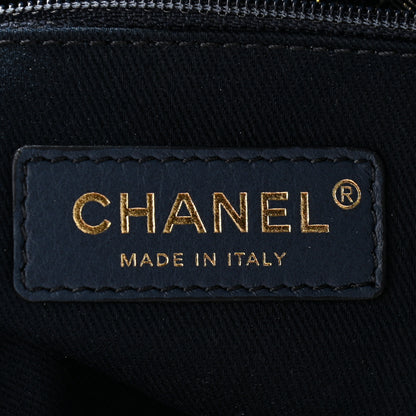 Chanel Lurex Canvas Small Deauville Tote Navy Blue Gold 6 of 10