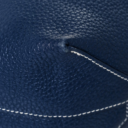 Hermes Taurillon Clemence Double Sens 36 Reversible Tote Bleu Saphir Prune 10 of 18
