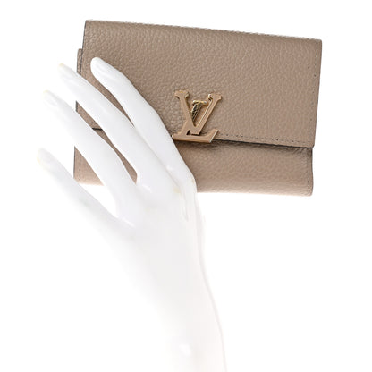 Louis Vuitton Taurillon Capucines Compact Wallet Galet 2 of 7