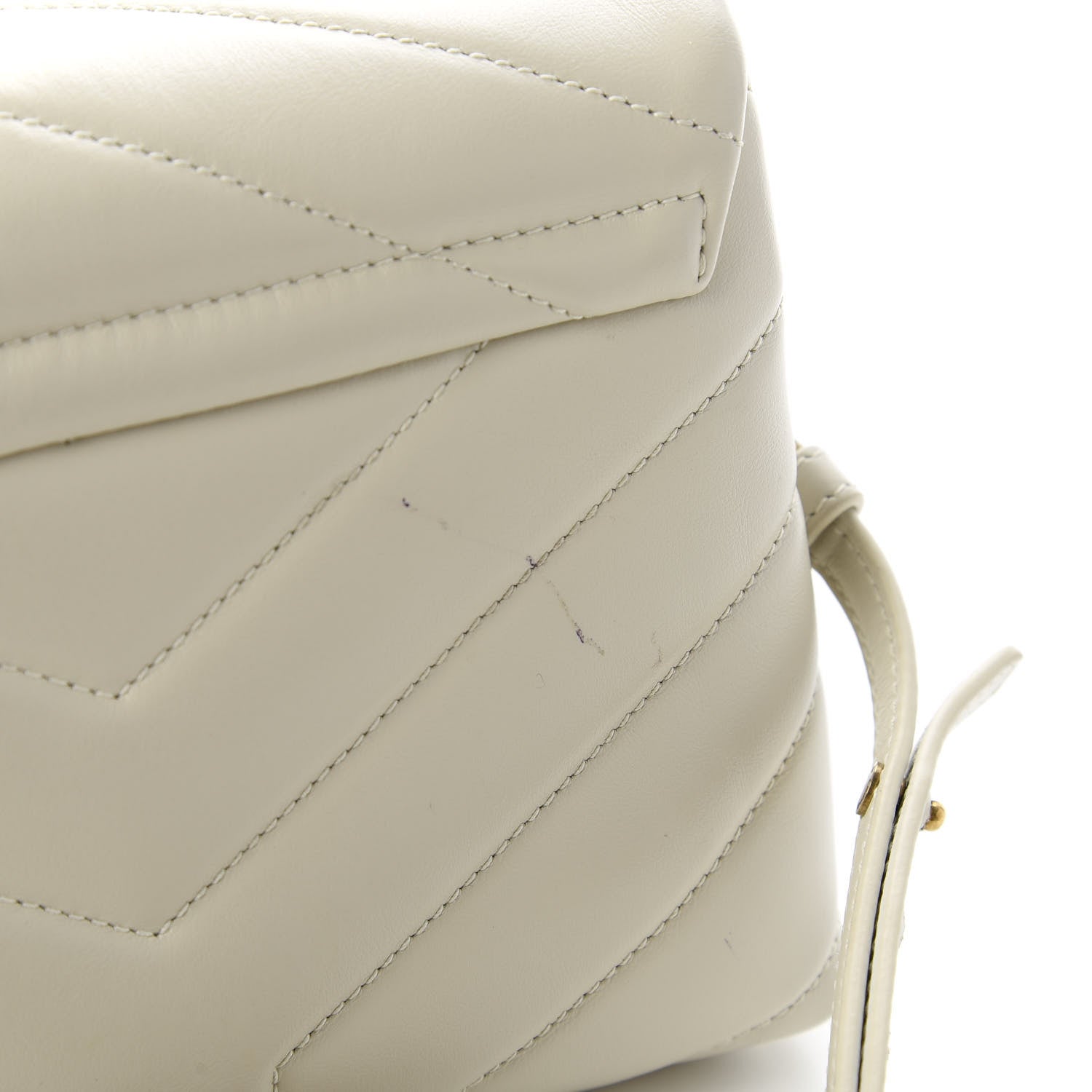 Saint Laurent Calfskin Y Quilted Monogram Toy Loulou Crossbody Bag Ivory 11 of 11