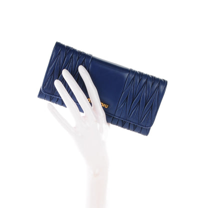 Miu Miu Nappa Matelasse Flap Wallet Inchiostro 2 of 9