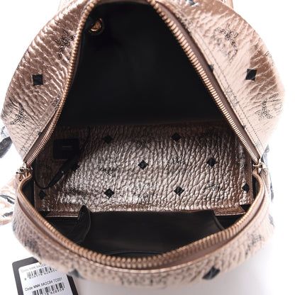MCM Metallic X Wizpak Visetos Studded Sound System Speaker Backpack Champagne Gold 5 of 14
