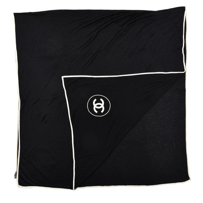 Chanel Cashmere Silk CC Scarf Black 2 of 7