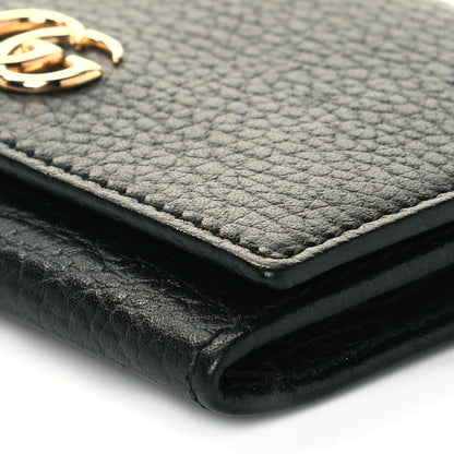 Gucci Pebbled Calfskin GG Marmont Card Case Black 9 of 9