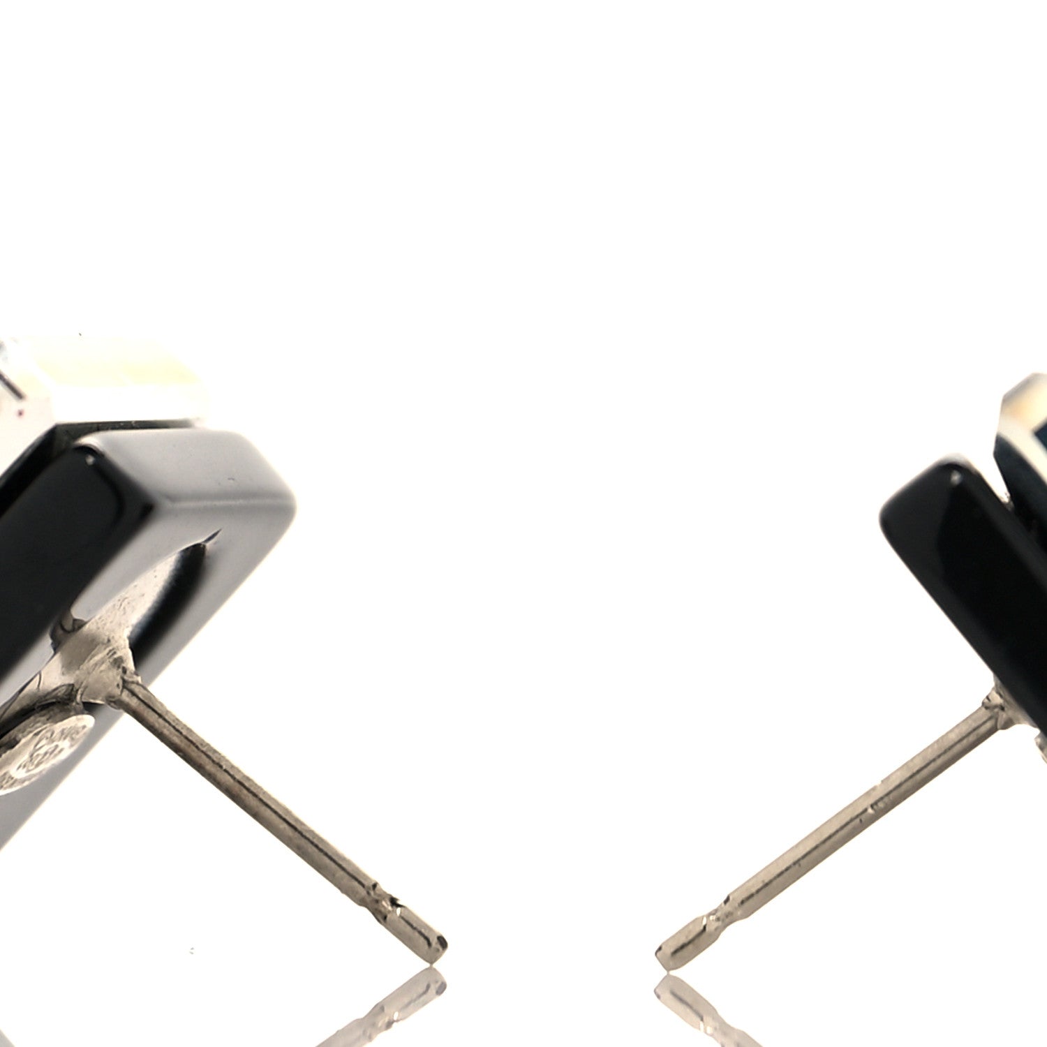 Chanel Crystal CC Square Charm Earrings Black 3 of 4