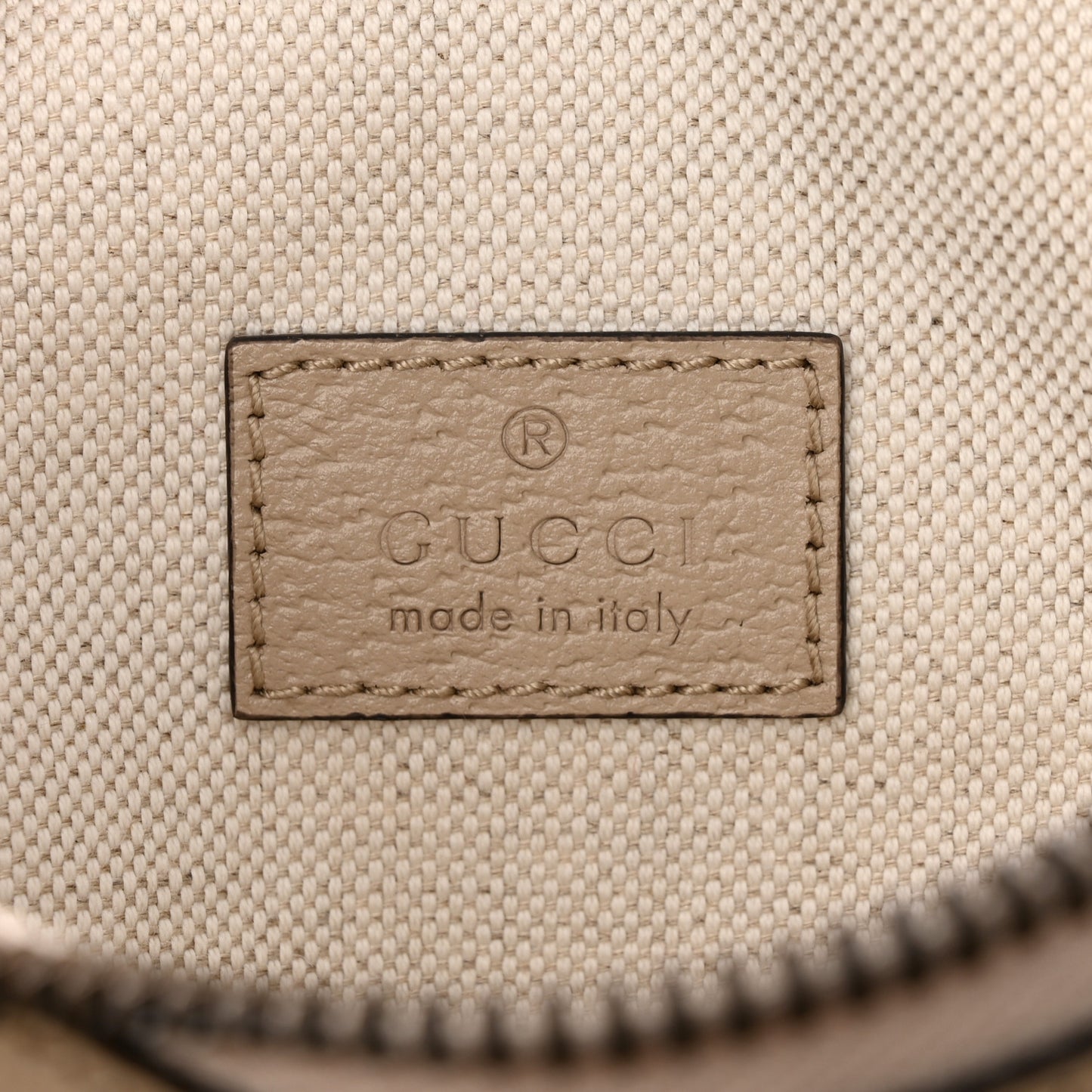 GG Supreme Monogram Textured Calfskin Web Retro Interlocking G Belt Bag Beige Mystic White Oatmeal