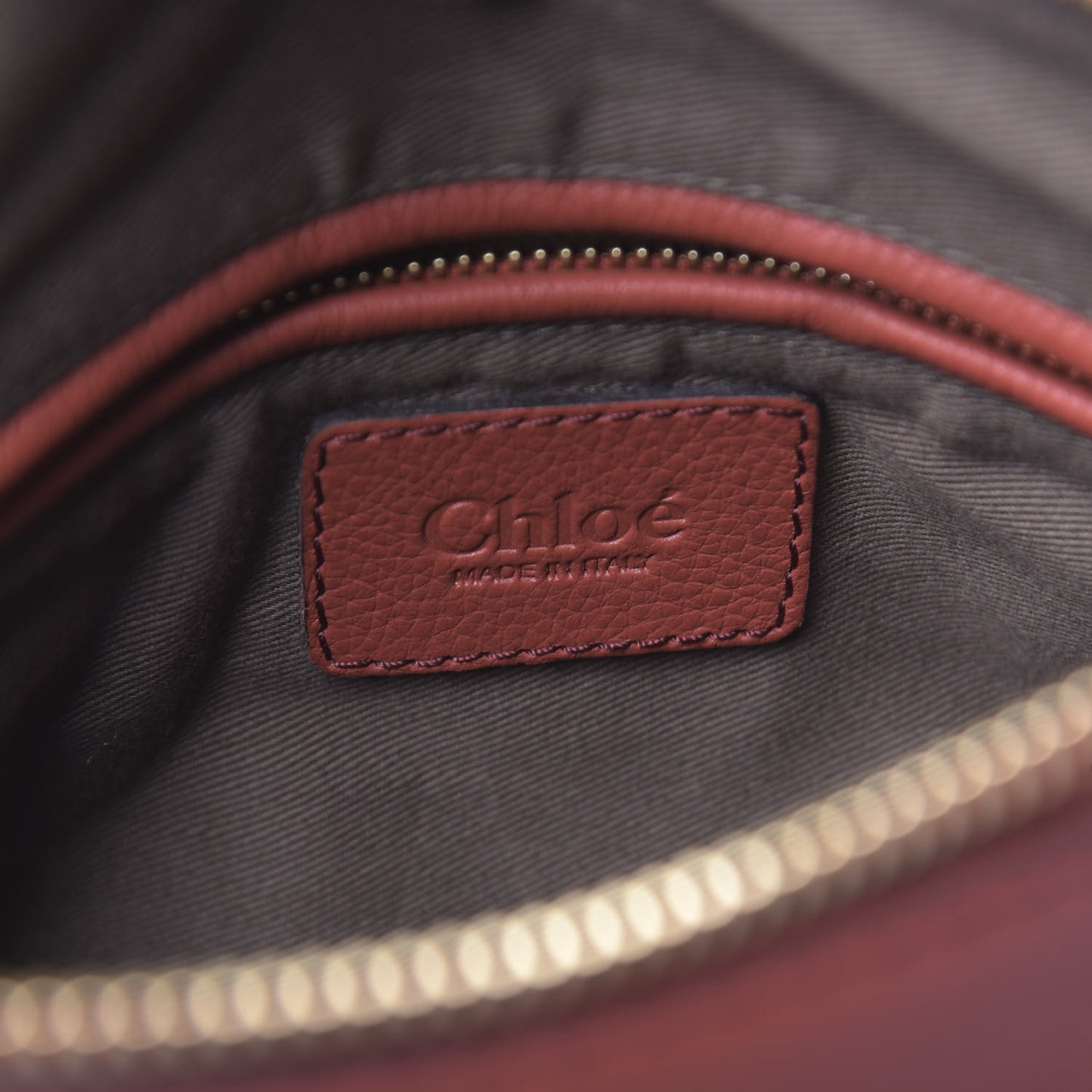 Calfskin Medium Marcie Satchel Terracotta Red
