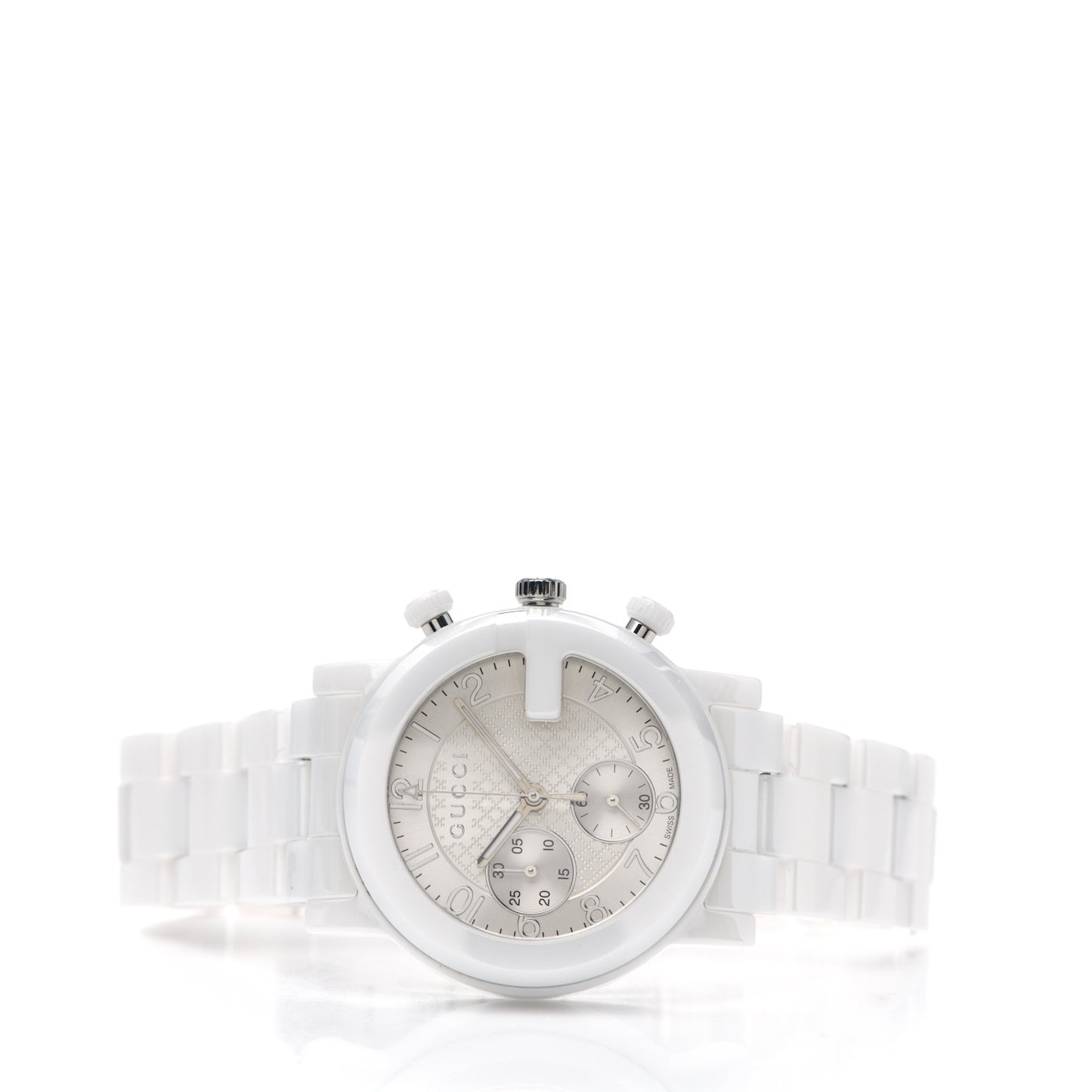 Stainless Steel Ceramic 38mm G-Chrono Chronograph Quartz Watch White