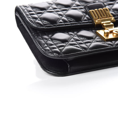 Christian Dior Lambskin Cannage Large Dioraddict Flap Bohemian Strap Black 5 of 11