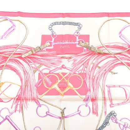 Hermes Silk Projets Carres au Crayon Scarf 90 Rose The Rose Vif 4 of 4