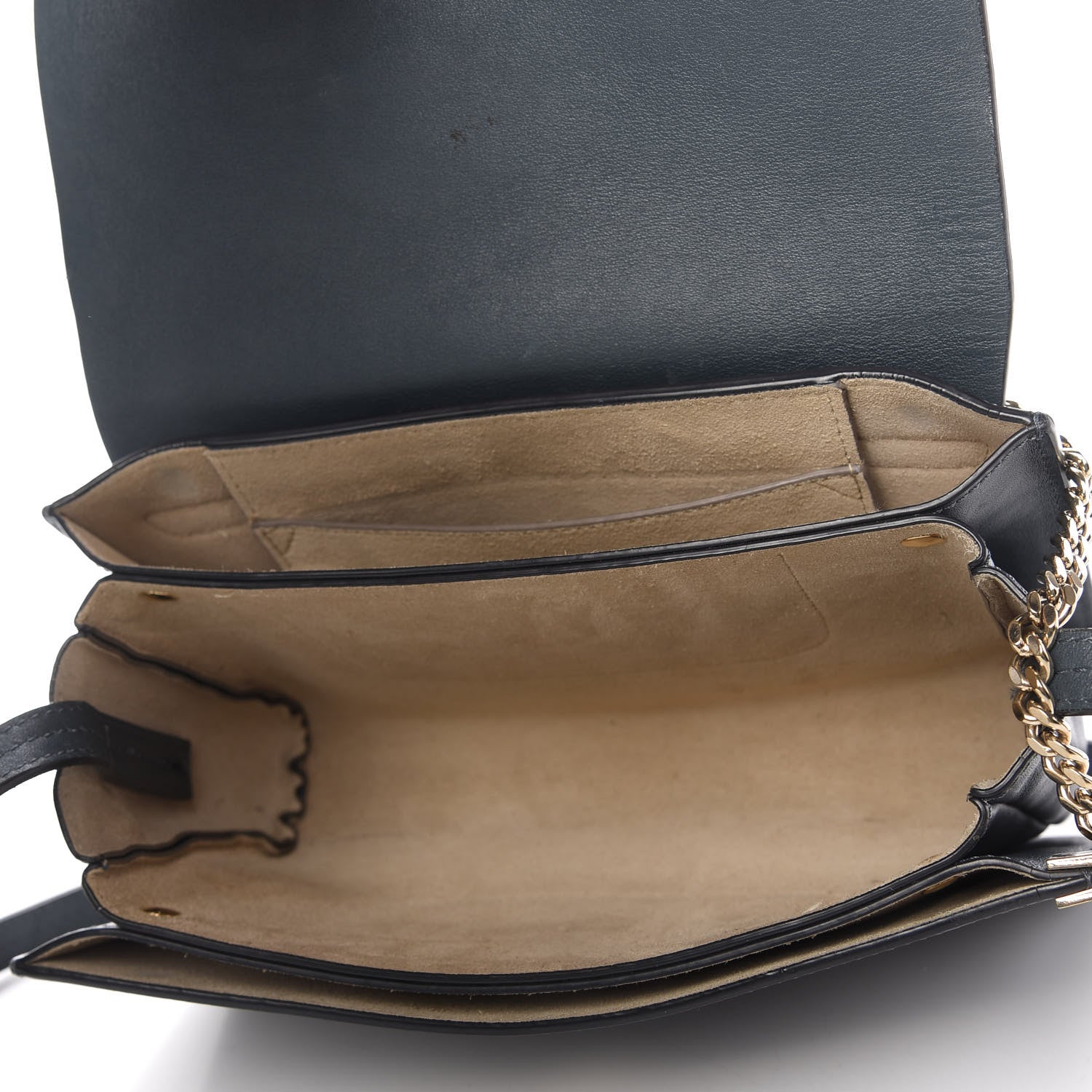 Chloe Suede Calfskin Small Faye Shoulder Bag Silver Blue 5 of 9