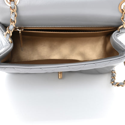 Chanel Lambskin Quilted Mini Pearl Crush Flap Light Grey 4 of 4