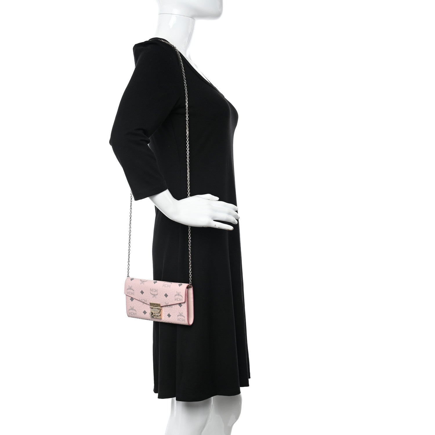 MCM Visetos Large Patricia Wallet On Chain Soft Pink 3 of 11