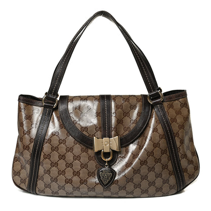 Gucci Crystal Monogram Duchessa Flap Shoulder Bag Dark Brown 1 of 18