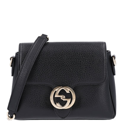 Gucci Dollar Calfskin Interlocking G Crossbody Bag Black 1 of 10