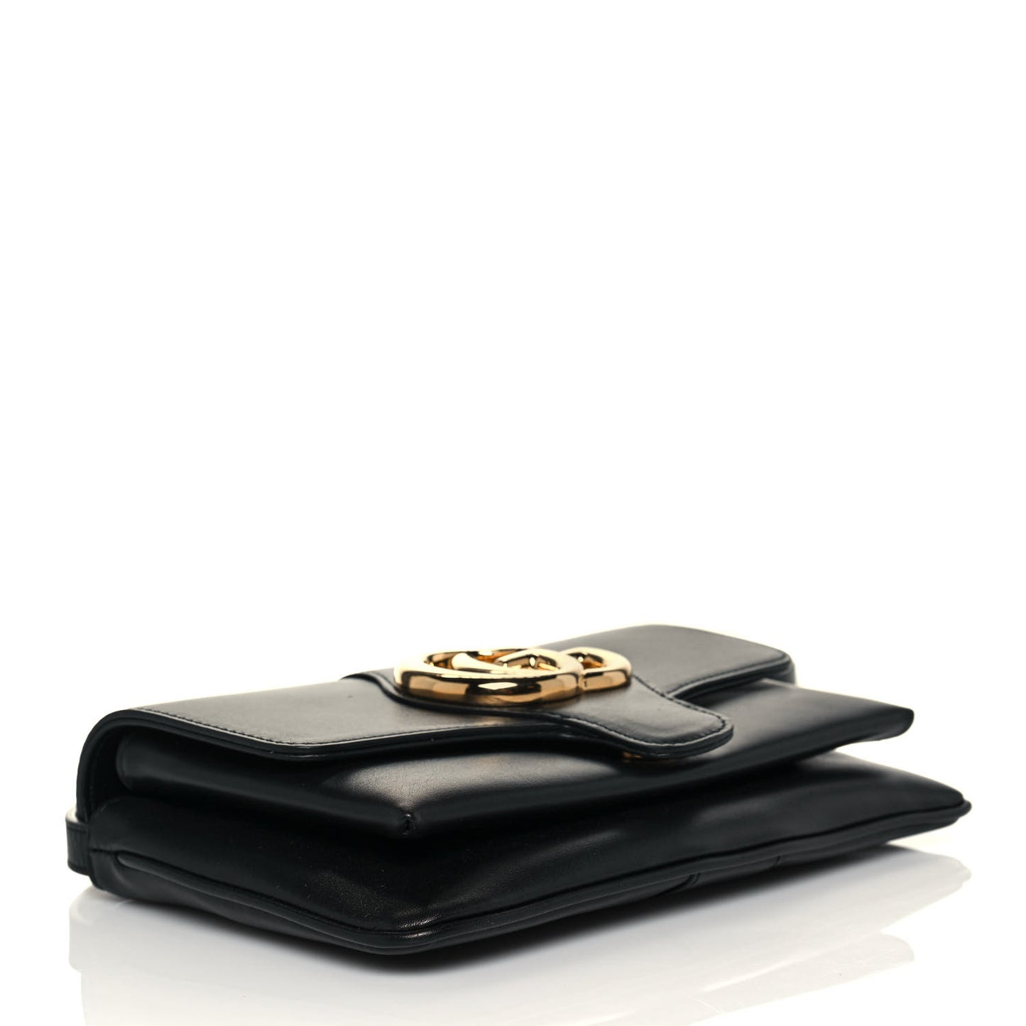 Vitello Palmellato Lux Small Arli Flap Shoulder Bag Black