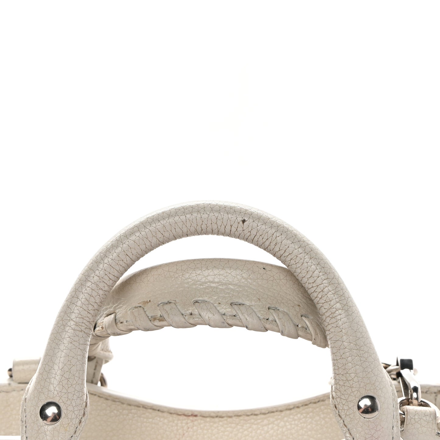Grained Calfskin Neo Classic Silver Hardware Mini City White