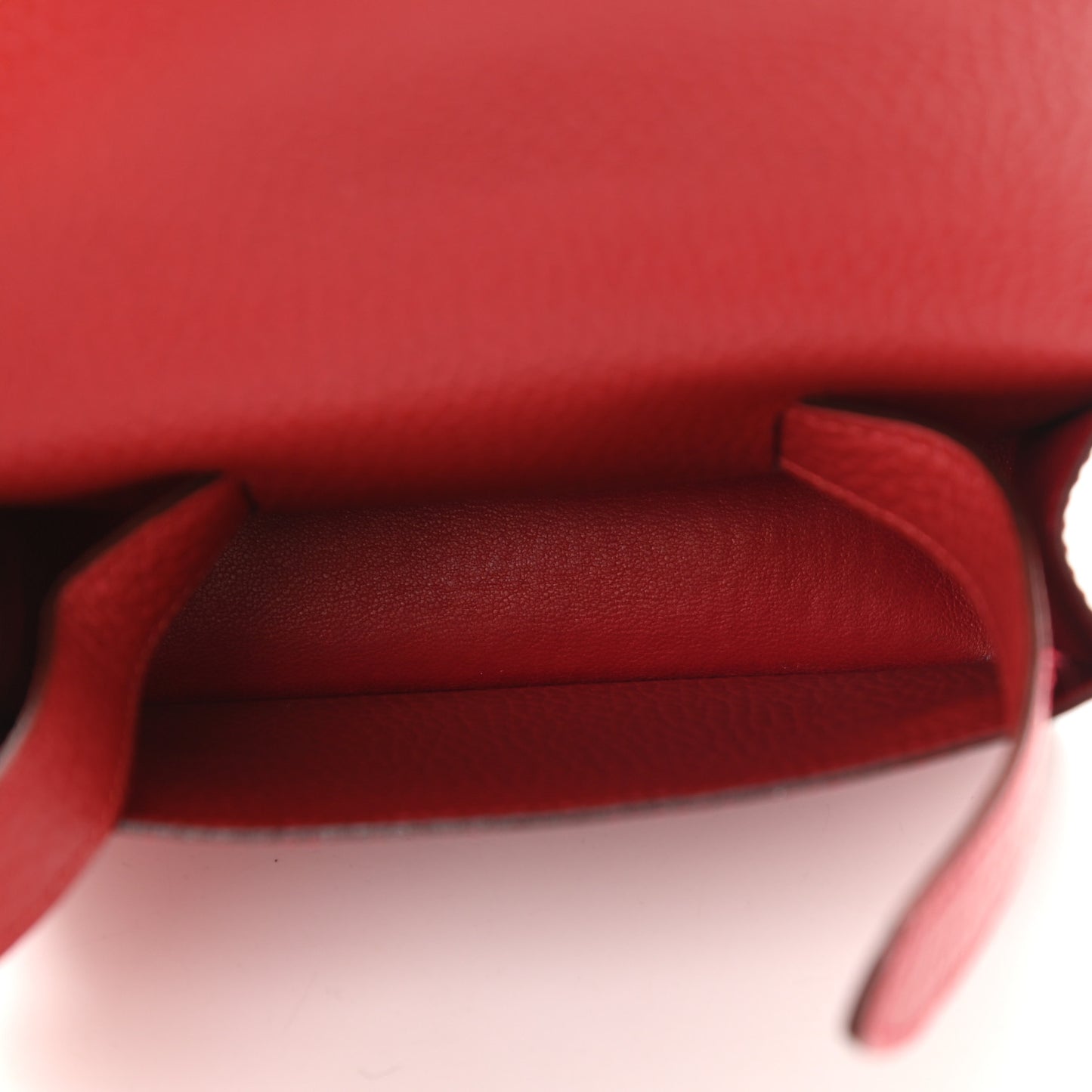 Taurillon Clemence Pochette Green Belt Bag Rouge Vif