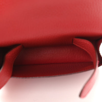 Hermes Taurillon Clemence Pochette Green Belt Bag Rouge Vif 5 of 9
