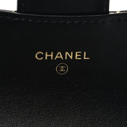 Chanel Calfskin Crocodile Embossed Graffiti 2.55 Cocodile Reissue Flap Card Holder Black Gold 6 of 9