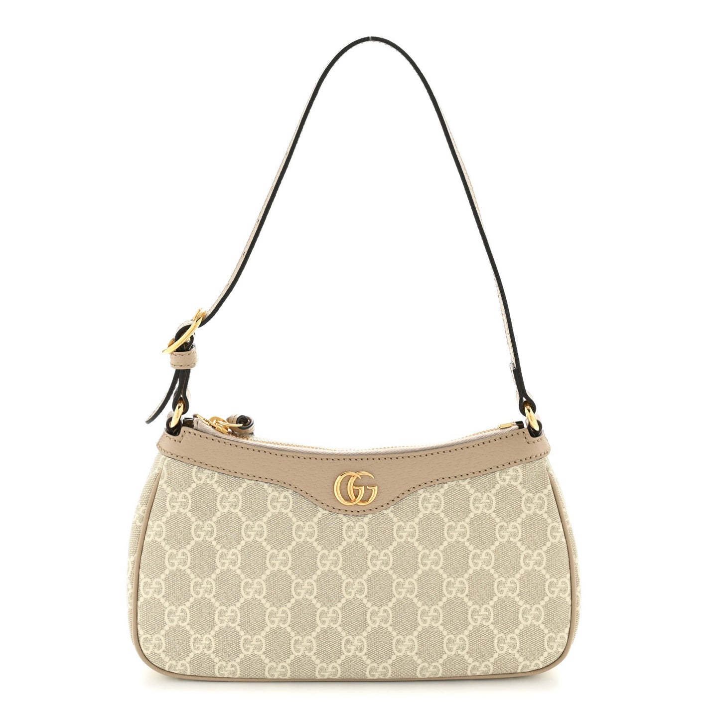GG Supreme Monogram Textured Dollar Calfskin Small Ophidia Hobo Beige Mystic White Oatmeal