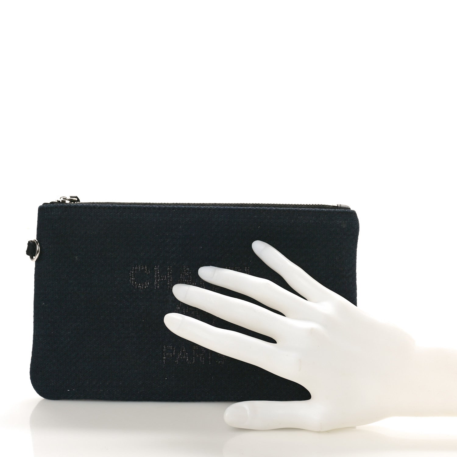Chanel Mixed Fibers Small Deauville Pouch Blue 2 of 7