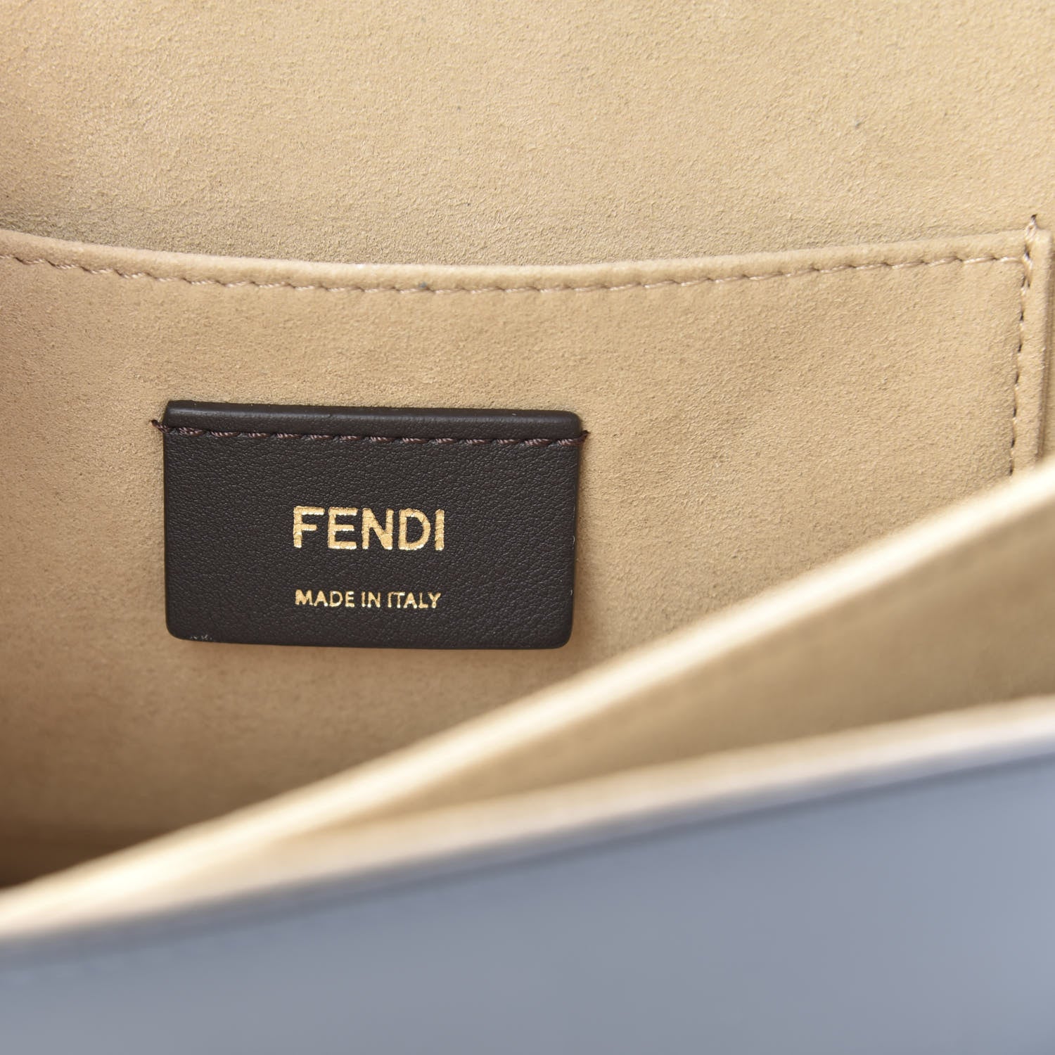 Fendi Calfskin Ribbon Lace Up Kan I Shoulder Bag Bordeaux Blue 6 of 10