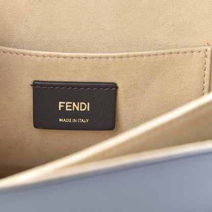 Fendi Calfskin Ribbon Lace Up Kan I Shoulder Bag Bordeaux Blue 6 of 10