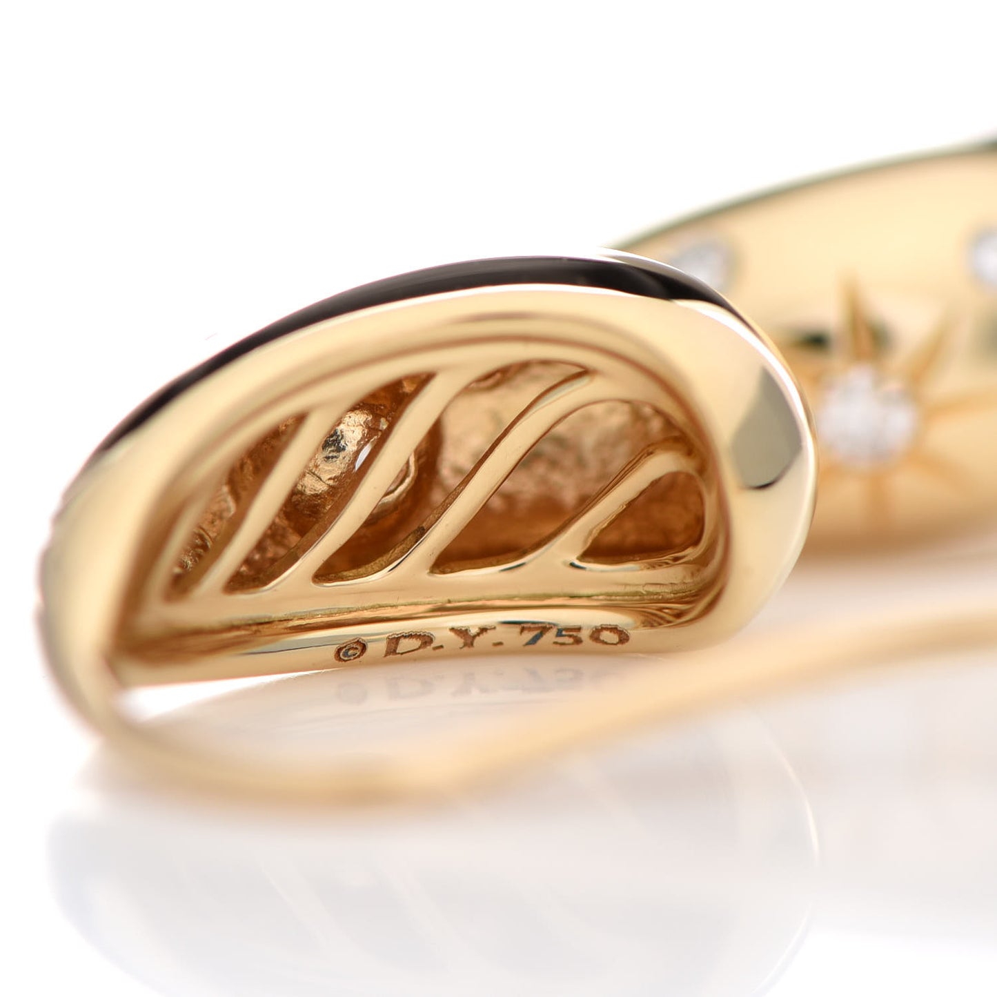 18K Yellow Gold Diamond Pure Form Pod Earrings