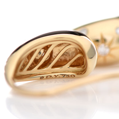 David Yurman 18K Yellow Gold Diamond Pure Form Pod Earrings 3 of 4