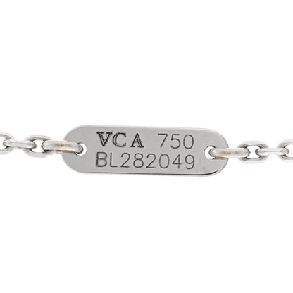 Van Cleef & Arpels 18K White Gold Diamond Mother of Pearl Vintage Alhambra Pendant Necklace 4 of 4