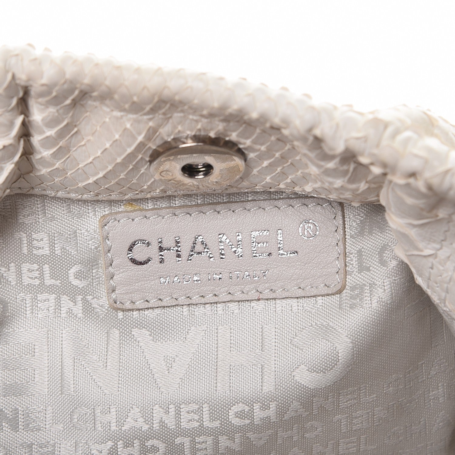 Chanel Python Croissant Bag Ivory 6 of 7