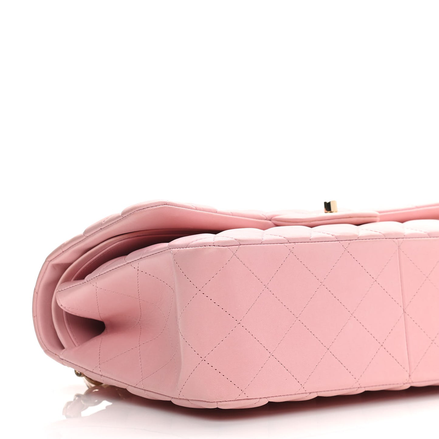Lambskin Quilted Jumbo Double Flap Light Pink