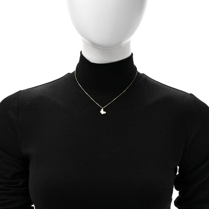 Van Cleef & Arpels 18K Yellow Gold Mother of Pearl Sweet Alhambra Butterfly Pendant Necklace 2 of 7