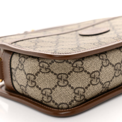 Gucci GG Supreme Monogram Azalea Calfskin Mini Retro Interlocking G Shoulder Bag Beige Ebony Brown Sugar 8 of 9