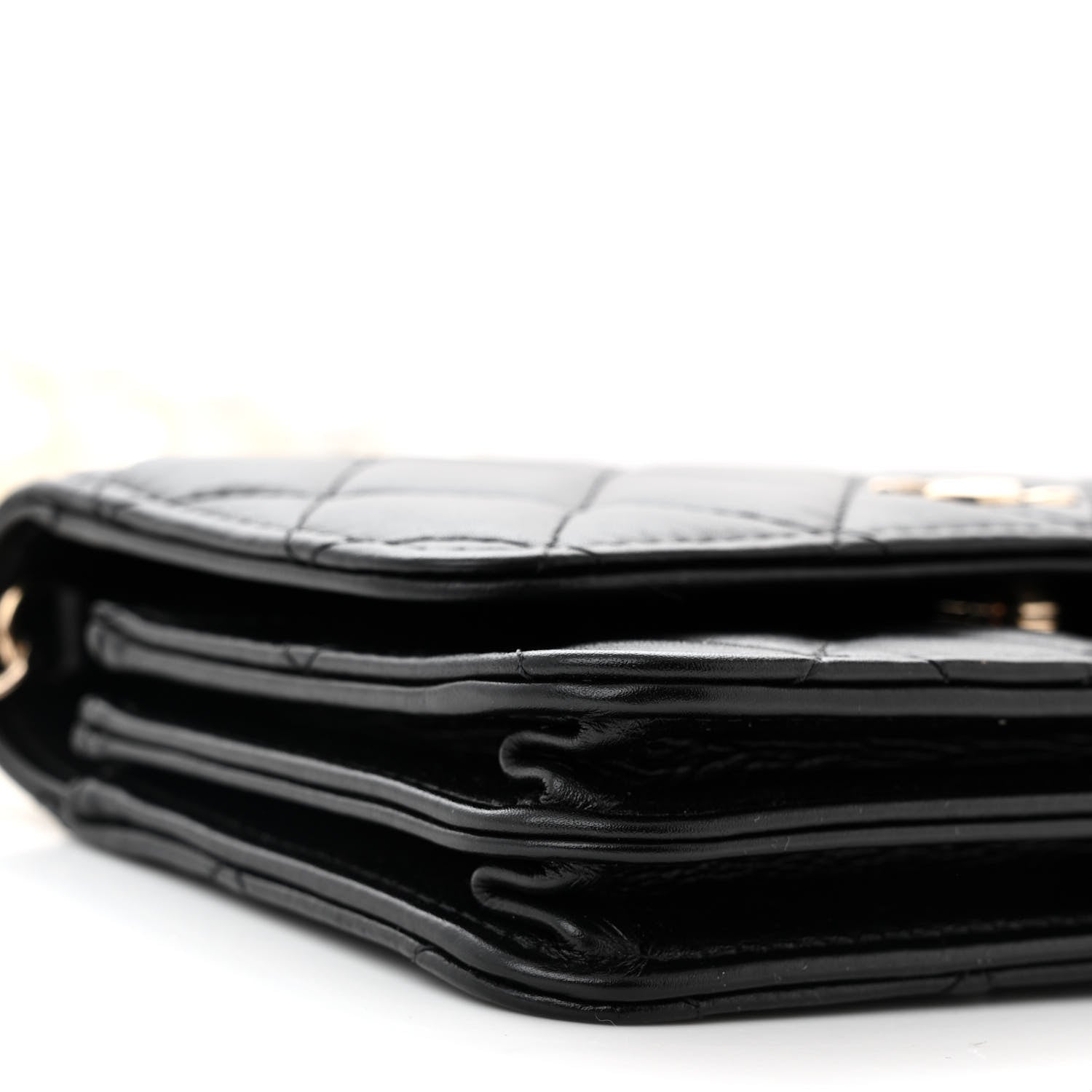 Chanel Calfskin Quilted Mini Maxi Pearls Wallet On Chain WOC Black 10 of 13